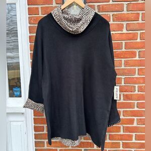A la Carte Black Leopard Reversible Sweater